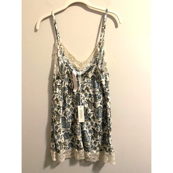 NWT Intimissimi top cami in satin & stretch lace w/paisley and floral print L - Picture 2 of 10